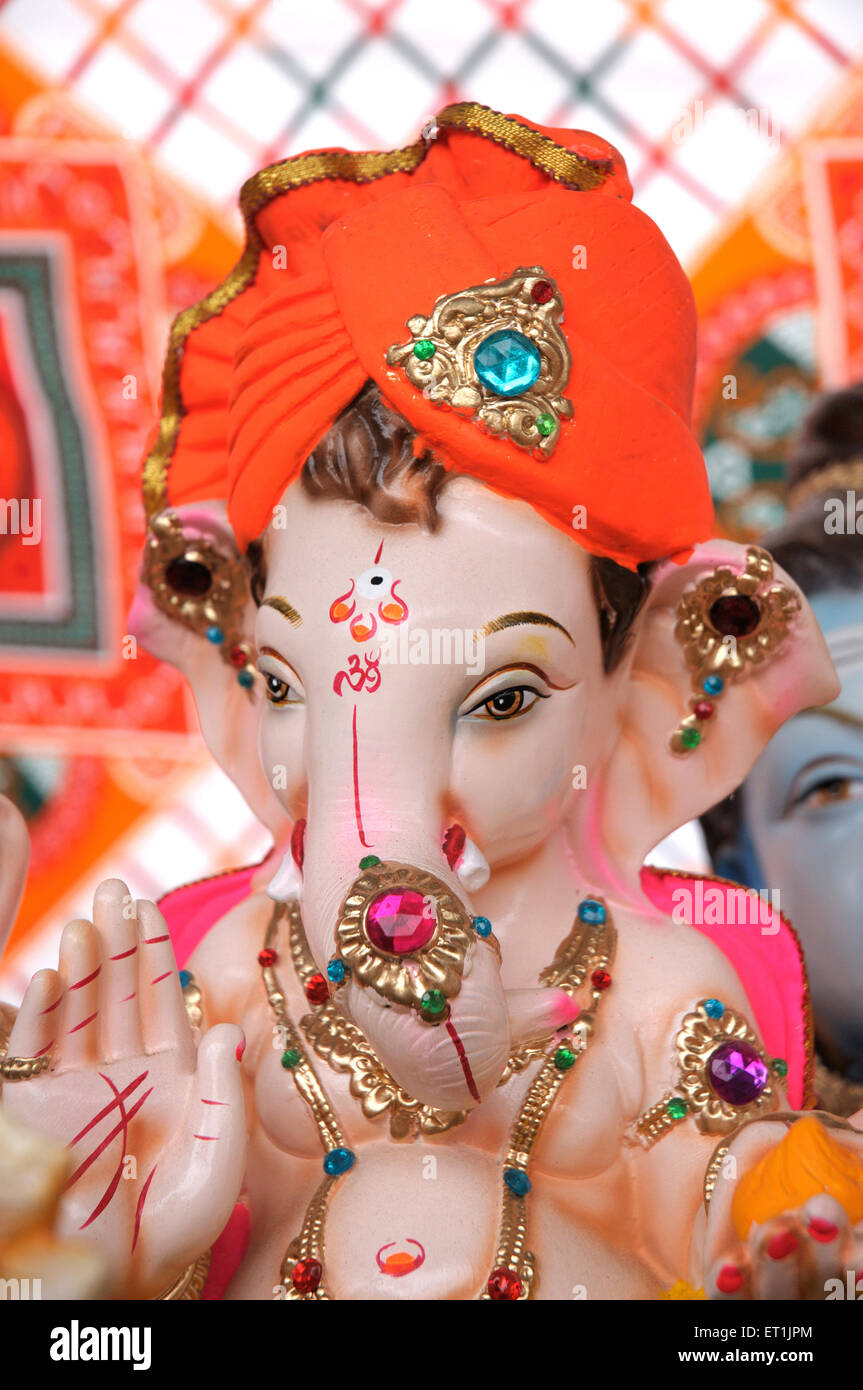 Lord Ganesh ; Pune ; Maharashtra ; India 23 August 2009 Stock Photo