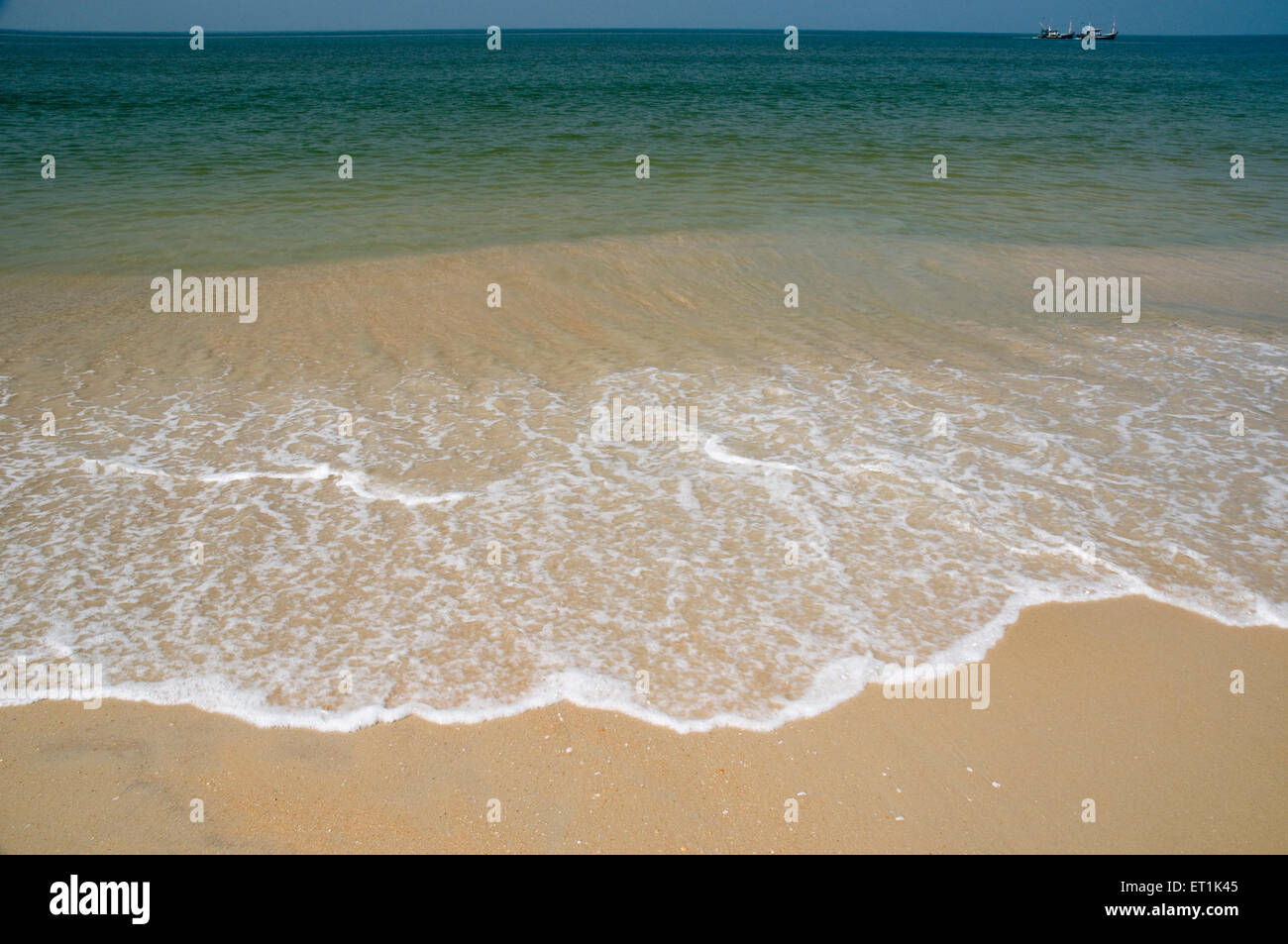 gentle sea waves beach Colva Beach Arabian Sea Goa India Asia Stock Photo