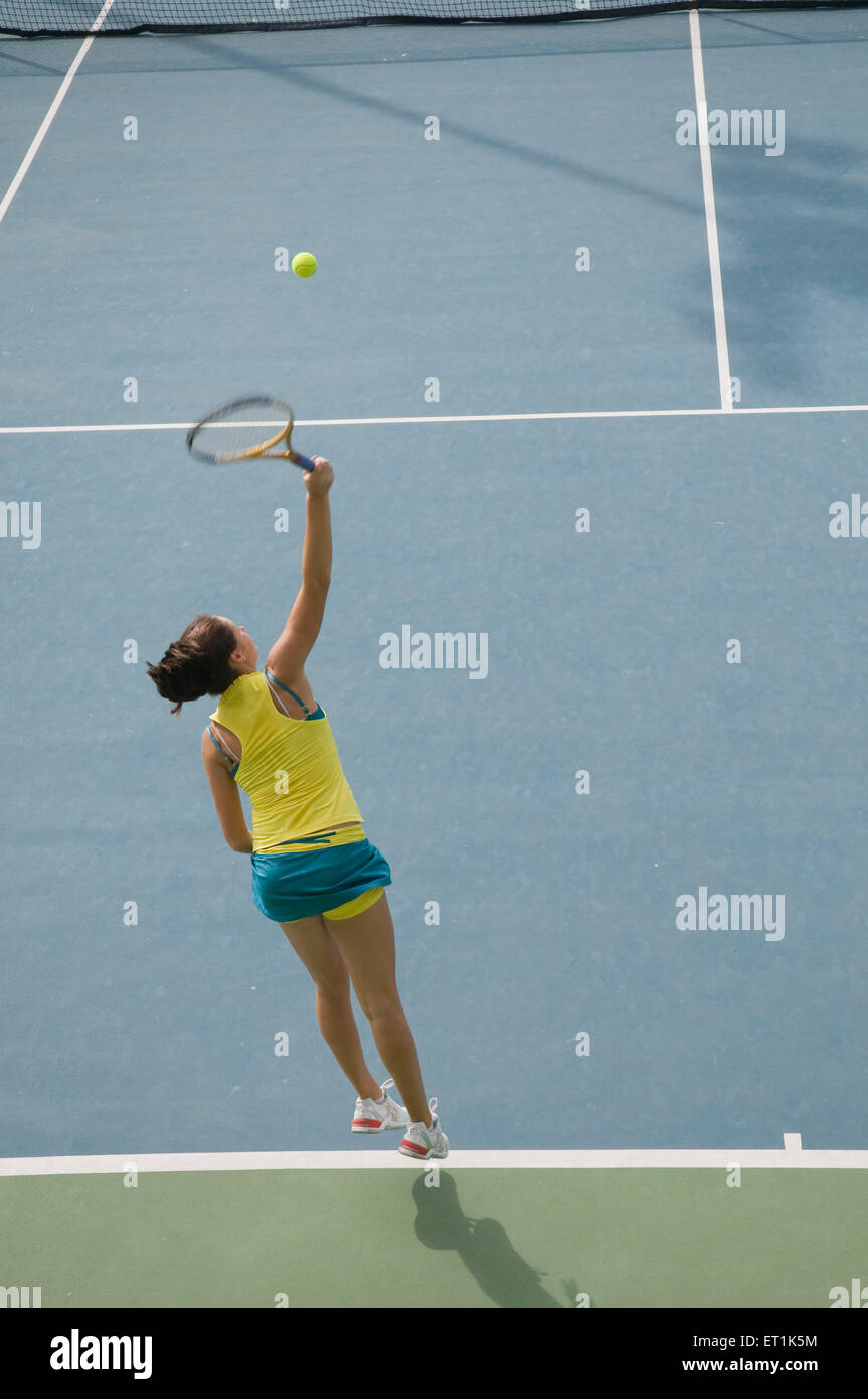 Women playing tennis Stock Photo