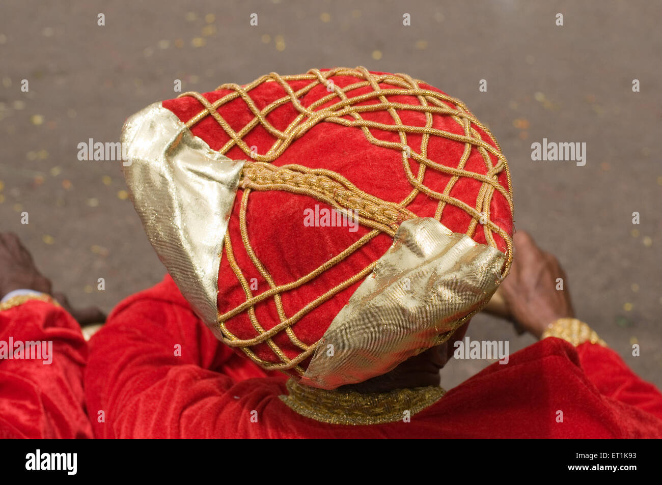traditional maharashtrian headgear, Puneri pagdi, Peshwa Pagdi, Pune, Maharashtra, India, Asia Stock Photo