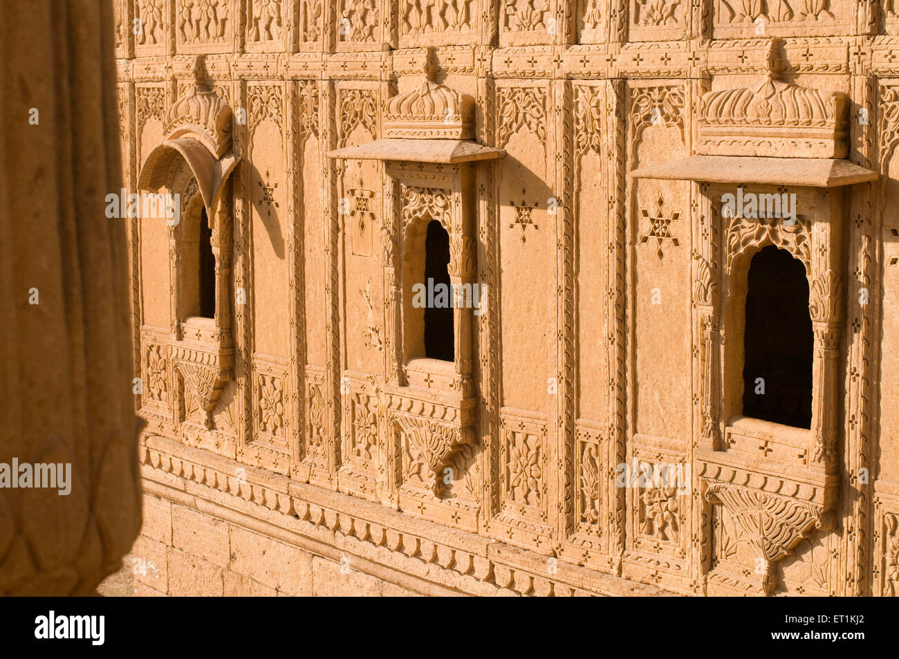 carved windows jaisalmer rajasthan India Asia Stock Photo Alamy