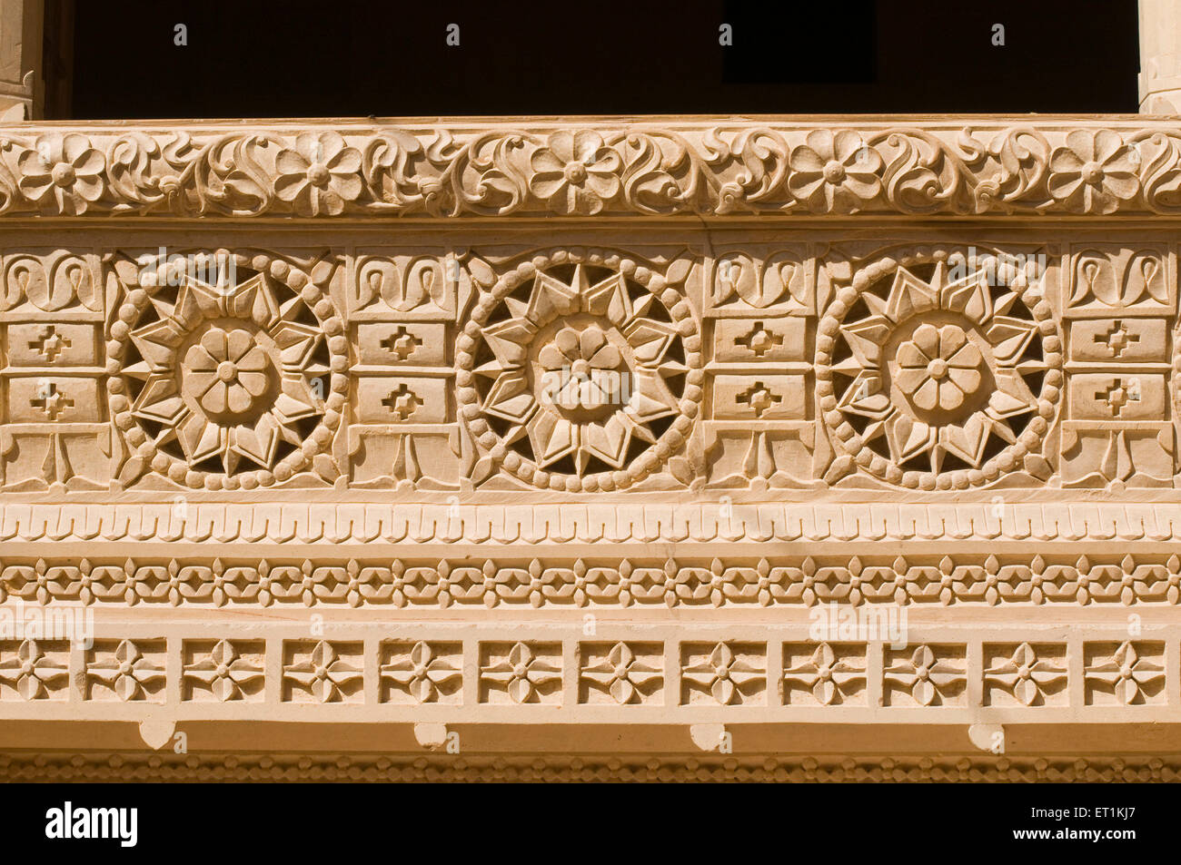 carved part of Jharokha Jaisalmer Rajasthan India Asia Stock Photo