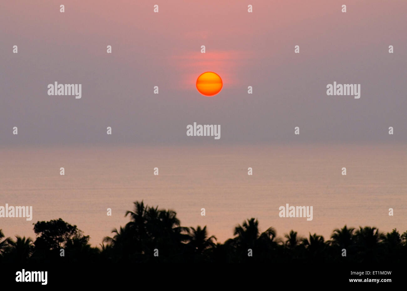 Sunset Anjarle Arabian sea Dapoli Ratnagiri Maharashtra India Asia Stock Photo