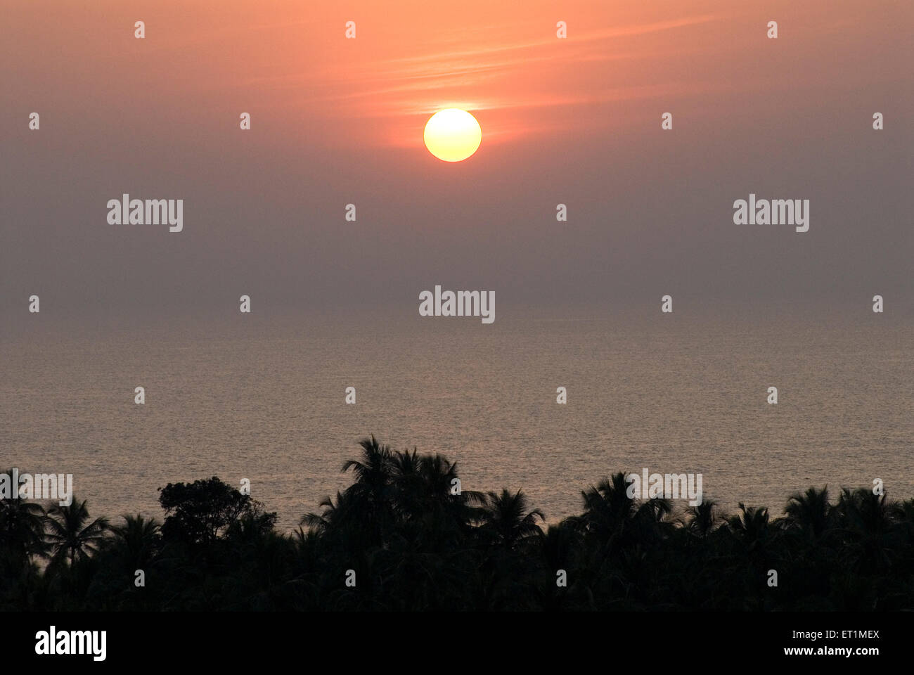 Sunset, Anjarle, Arabian sea, Dapoli, Ratnagiri, Maharashtra, India, Asia Stock Photo
