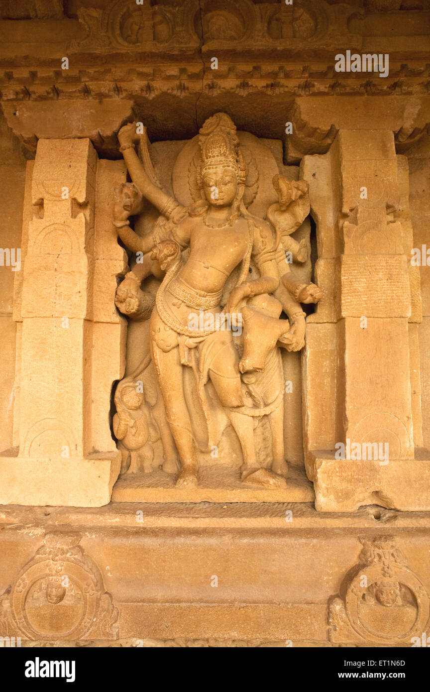 Statue of shiva at durga temple ; Aihole ; Bagalkot ; Karnataka ; India Stock Photo