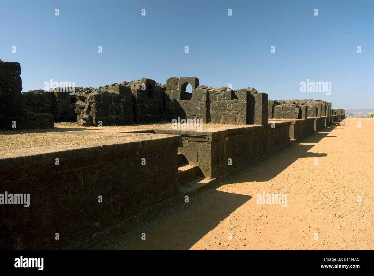 Raigad fort ; ancient market ; district Raigad ; Maharashtra ; India Stock Photo
