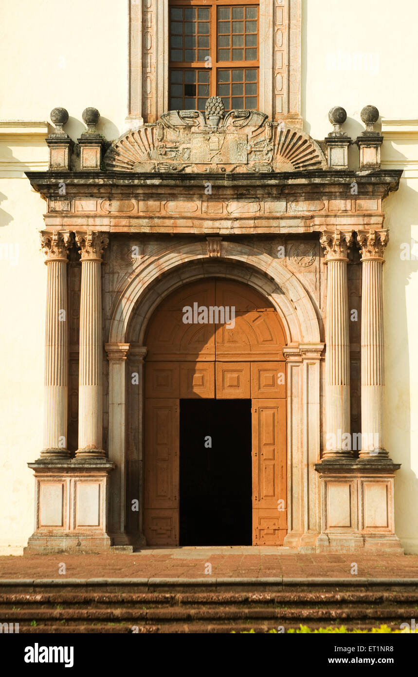 Entrance of se cathedral ; Old Goa ; India Stock Photo