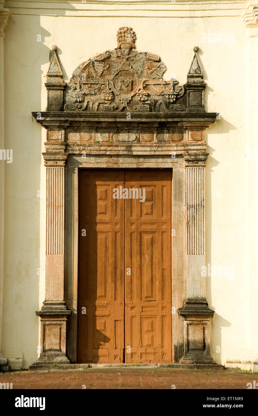 Entrance of se cathedral ; Old Goa ; India Stock Photo