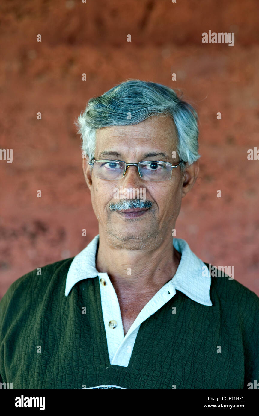 Indian man senior face portrait looking at camera MR#556 Stock Photo
