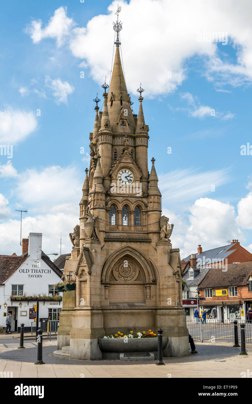 The American Fountain was a gift from American publisher George Childs to Stratford upon Avon, a tribute to Shakespeare Stock Photo