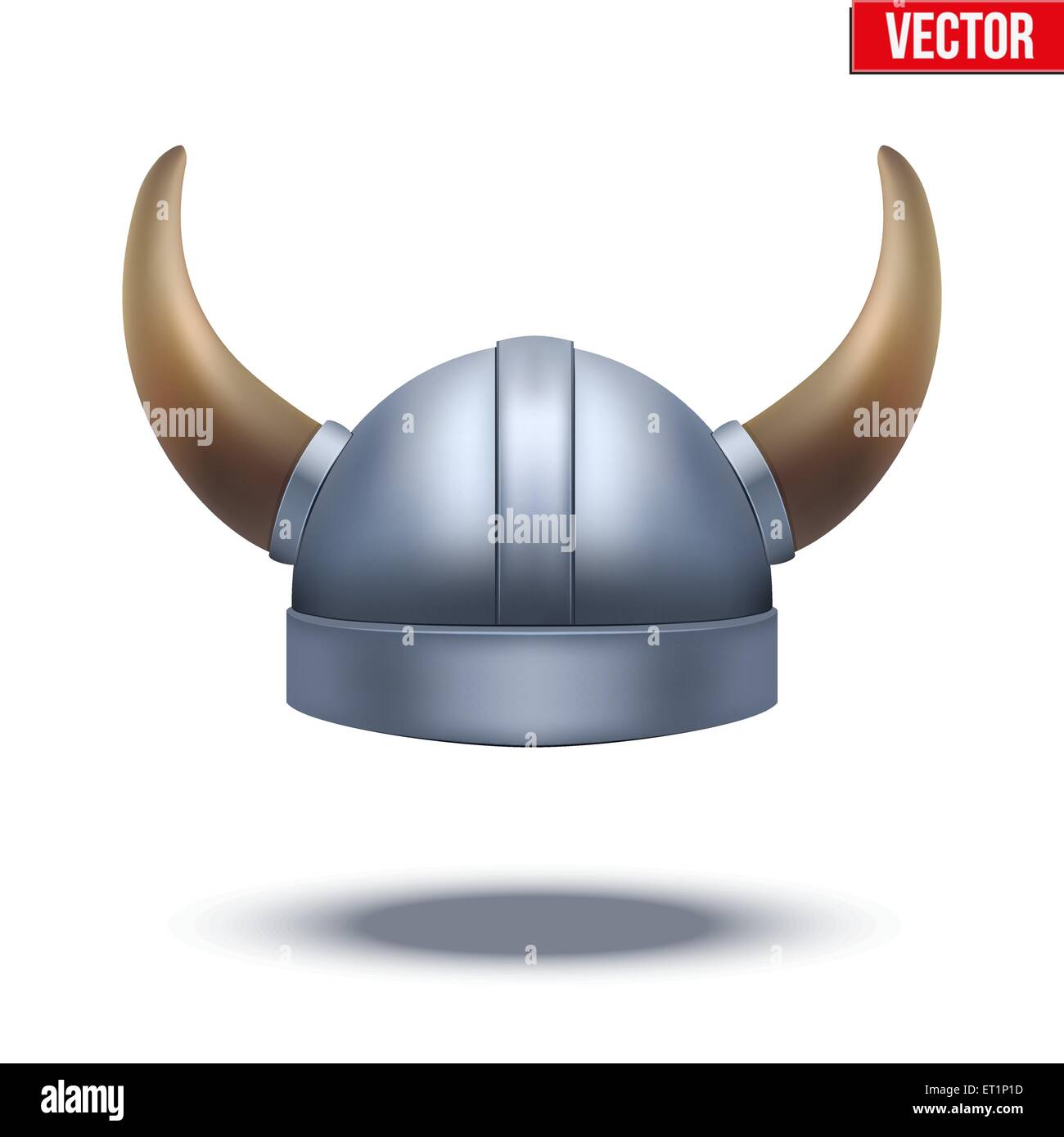 Viking helmet with horns isolated Stock Vector