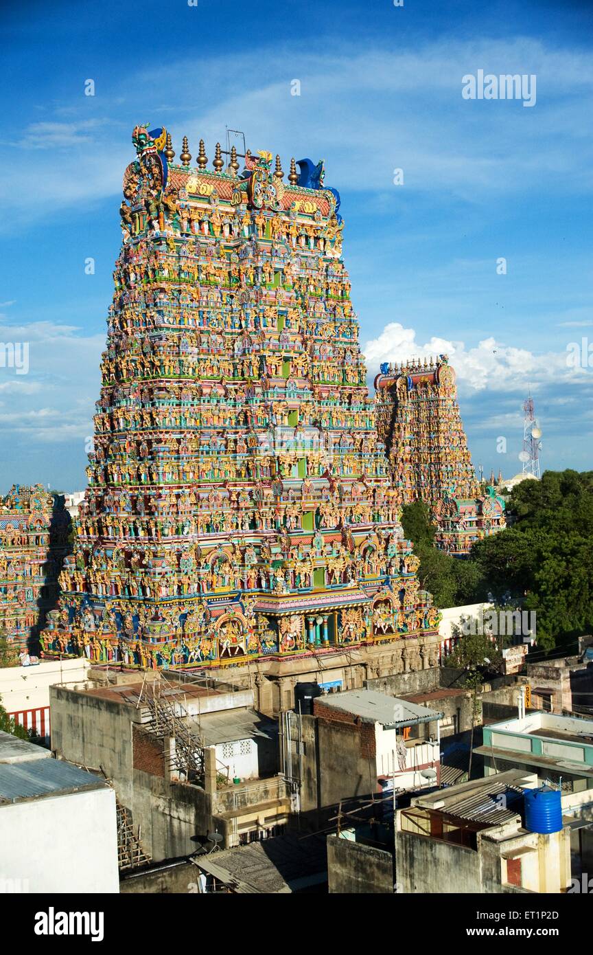 Gopurams of meenakshi sundareswarar or meenakshi amman temple ...