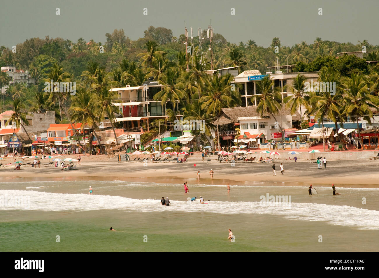 Hotels ; Kovalam Beach ; Trivandrum ; Thiruvananthapuram ; Kerala ; India ; Asia Stock Photo
