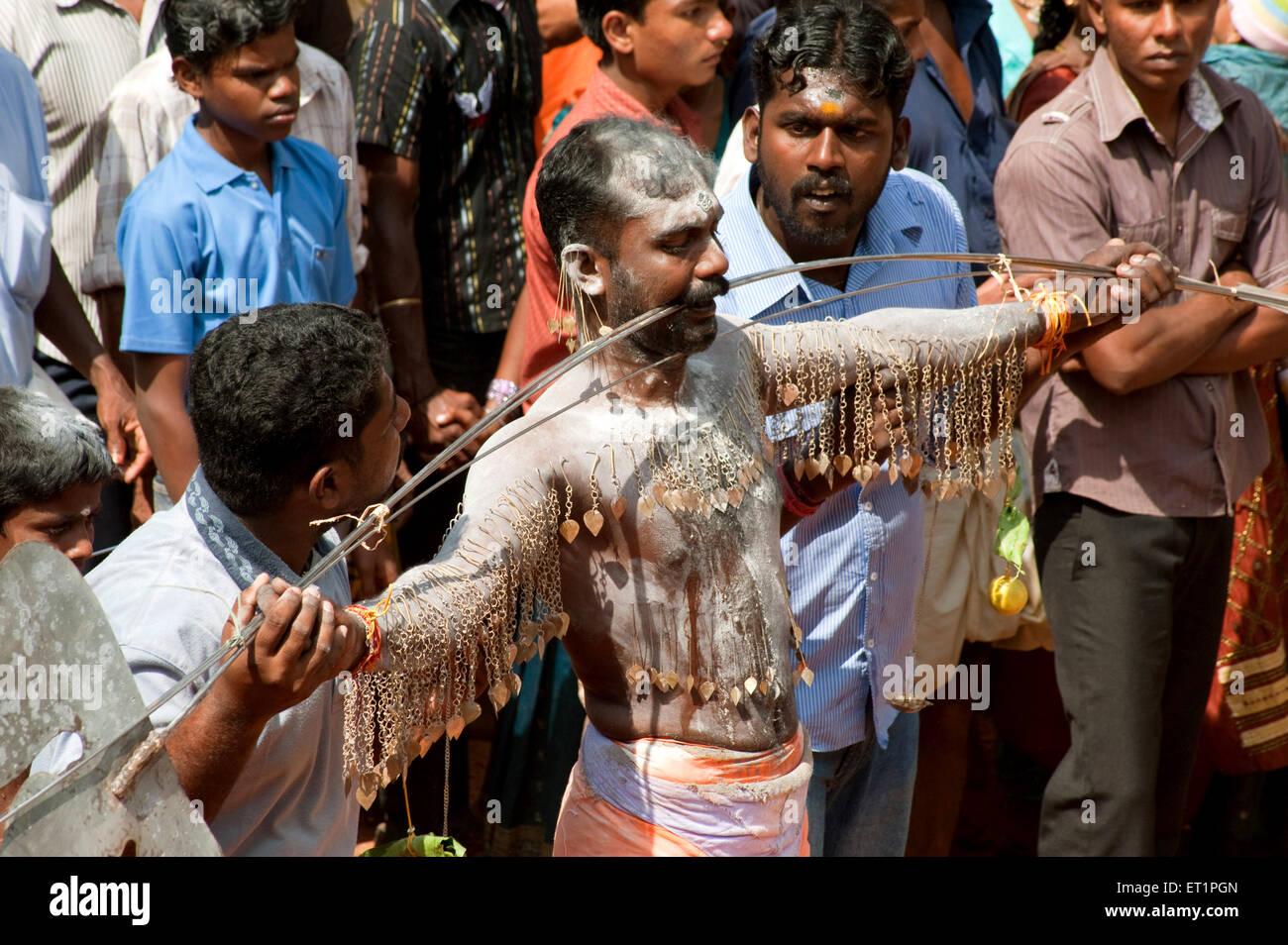 Thaipusam festival, Thaipoosam festivals, hindu festival, repentance ritual, piercing skin, act of devotion, Kerala, India, Indian festival Stock Photo