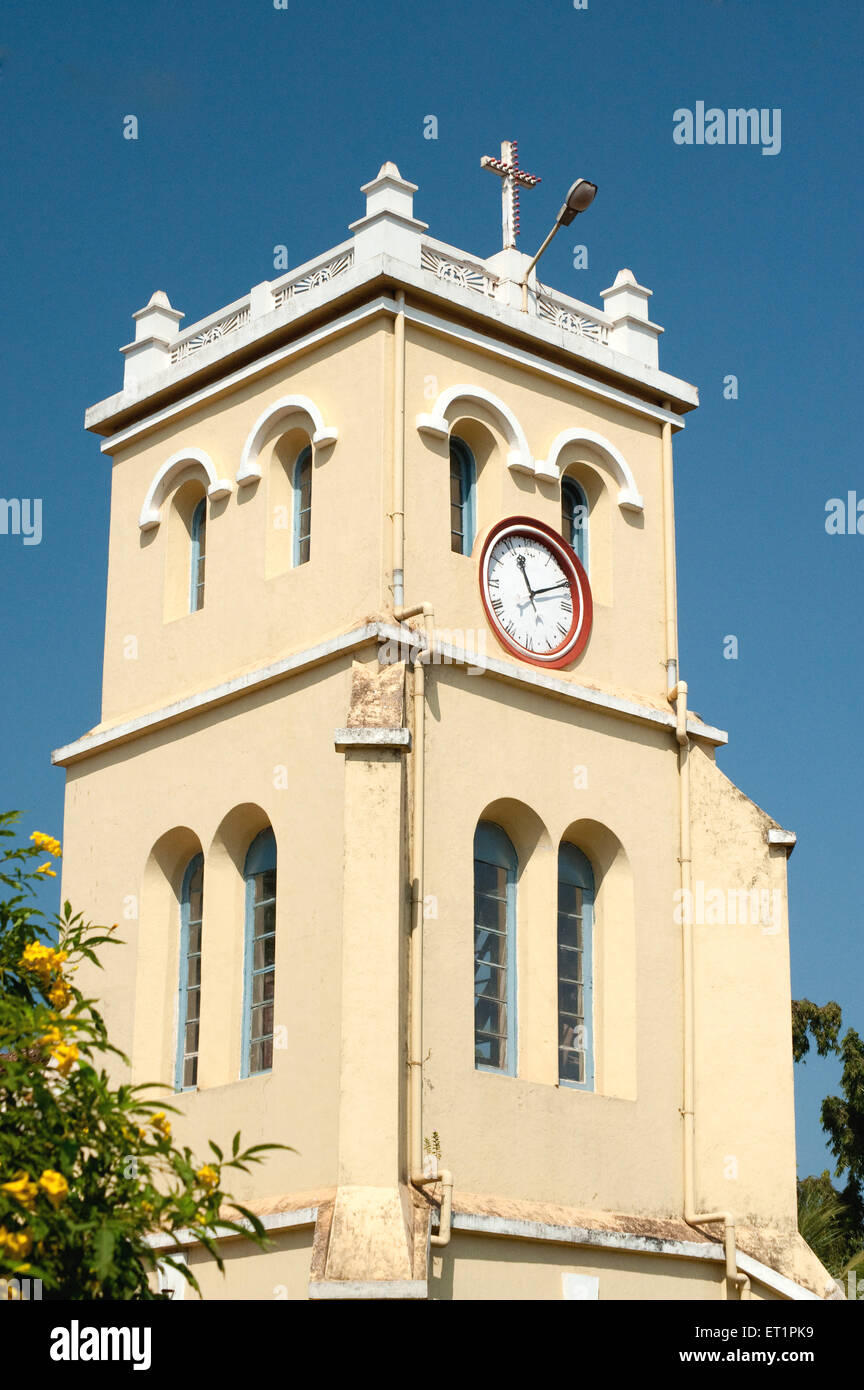 Watch tower of saint paul church ; Mangalore ; Karnataka ; India Stock Photo