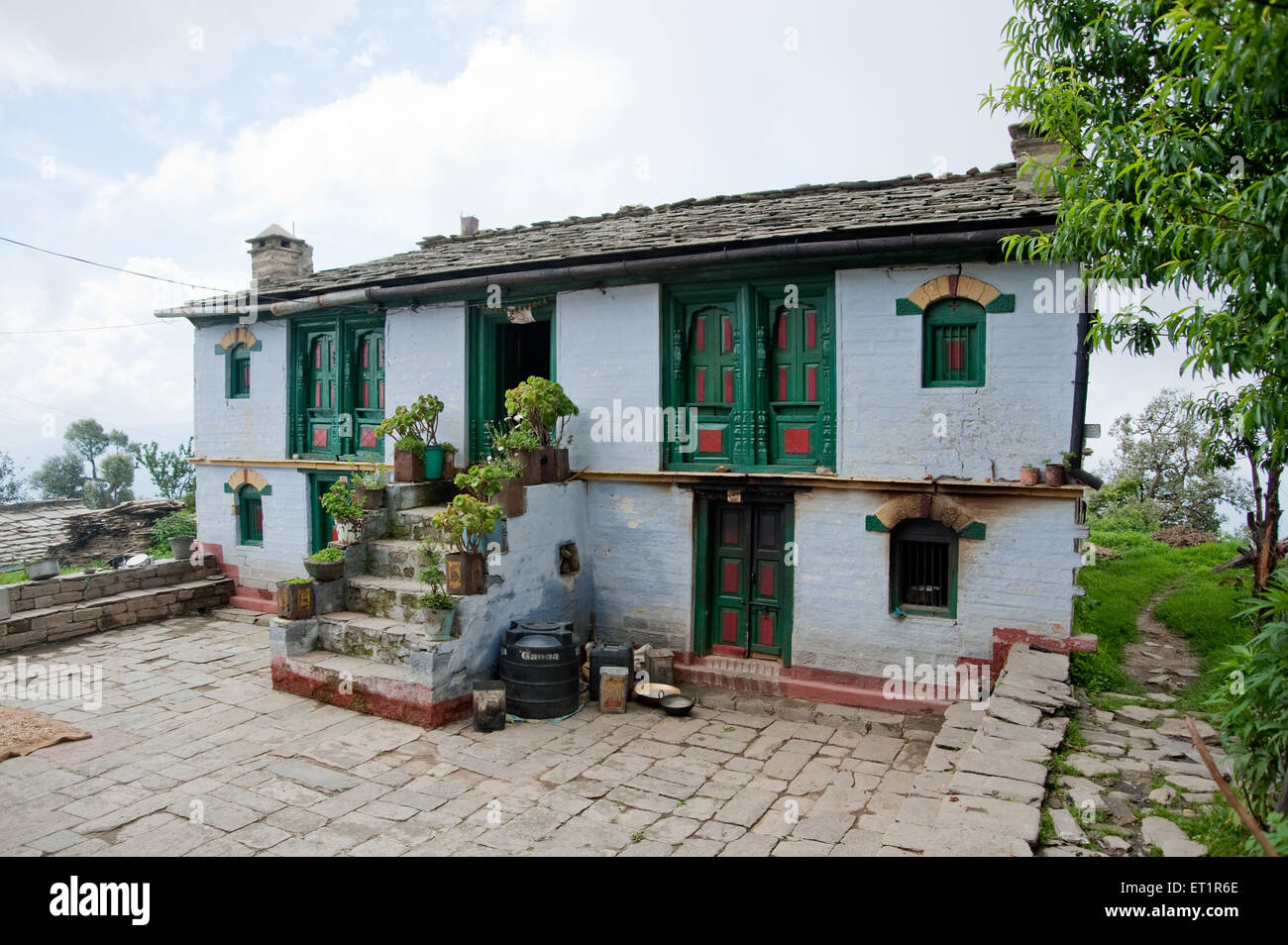 Conventional house of himalayan village of uttarakhand India Asia Stock