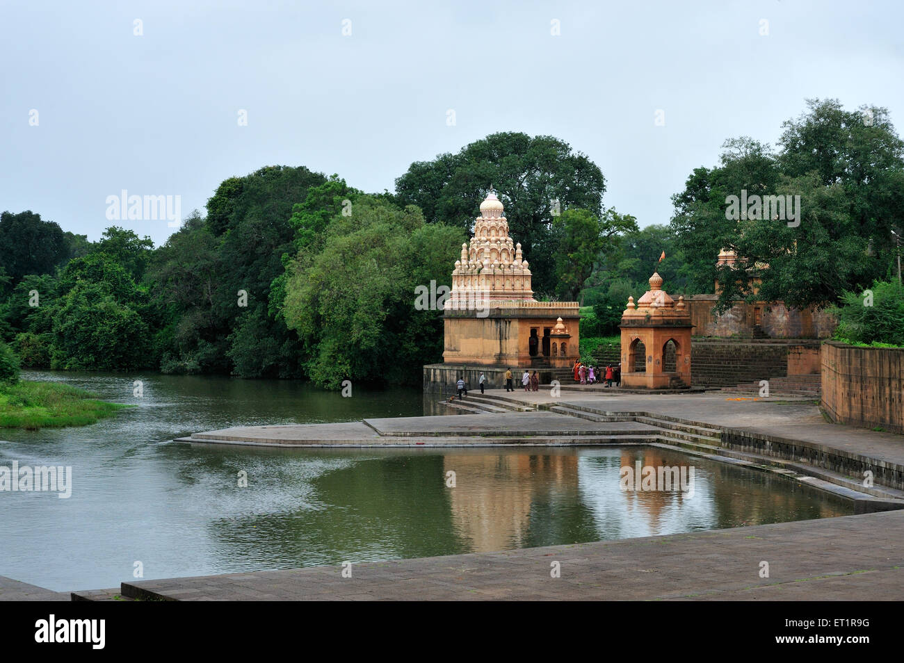 Shiva Temple on krishna river at menawali ghat wai satara Maharashtra