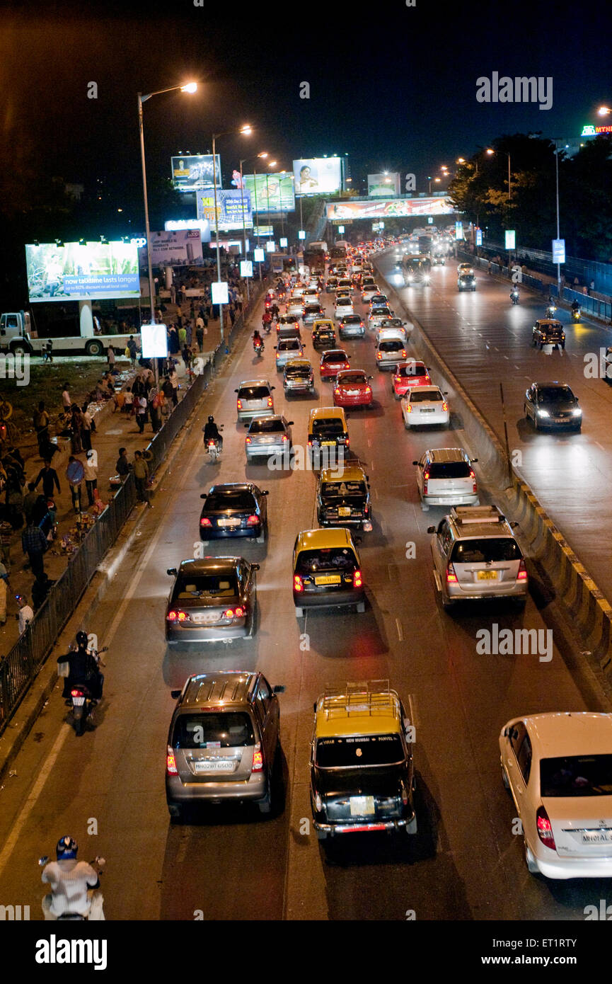 Traffic at mahim causeway ; Bombay ; Mumbai ; Maharashtra ; India Stock Photo