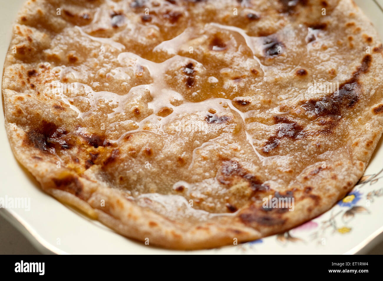 Maharashtrian sweet food puranpoli ; India Stock Photo