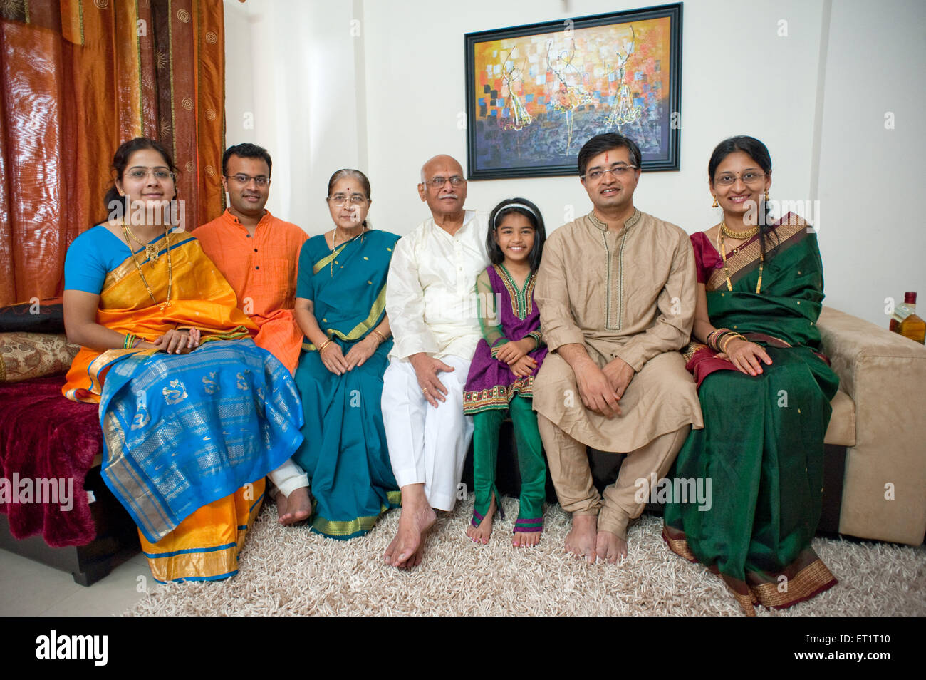Portrait of maharashtrian family MR#556 Stock Photo