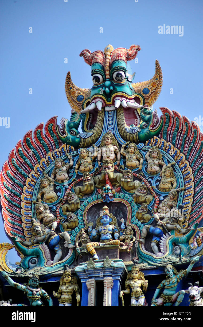 gopuram meenakshi temple in madurai at tamil nadu india Asia Stock Photo