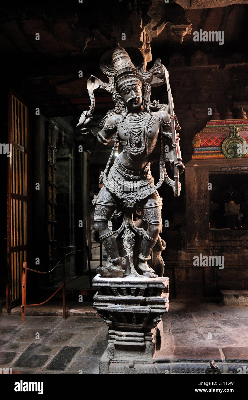 stone sculpture of guardian deities in kanthimathi nellaiappar temple at tamilnadu india Asia Stock Photo