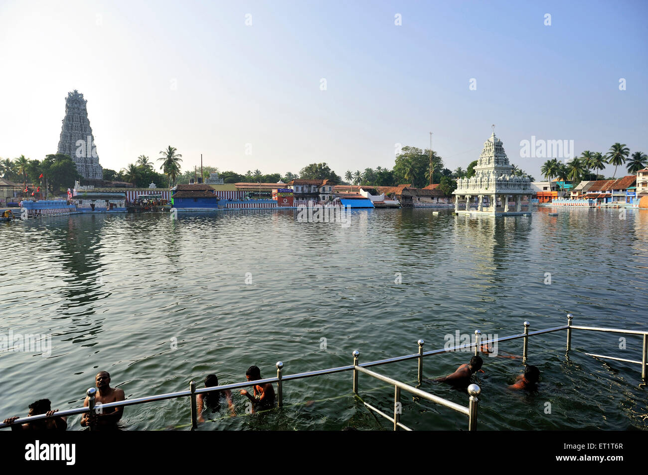 Water tank at thanumalayan temple in suchindram at tamil nadu india Asia Stock Photo