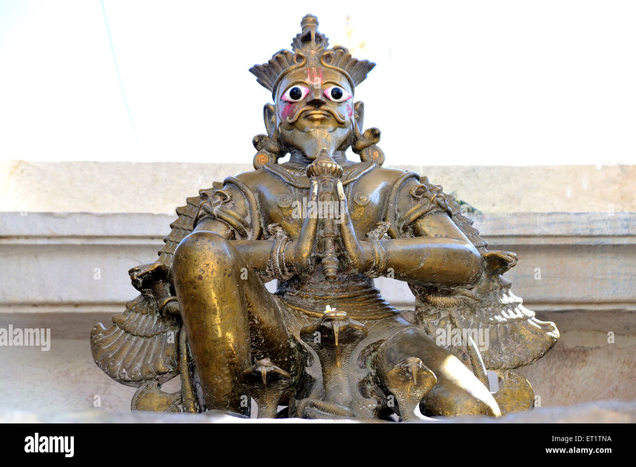 Lord Garuda brass statue, Jagdish Temple, Vishnu temples, Udaipur, Rajasthan, India, Asia Stock Photo