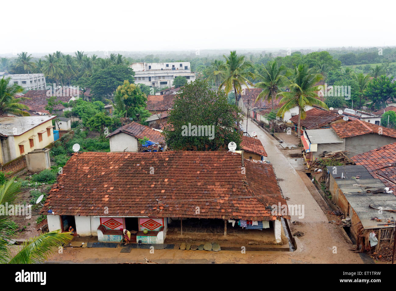 Small Village Huts in Mundgod at Karnataka India Asia Stock Photo