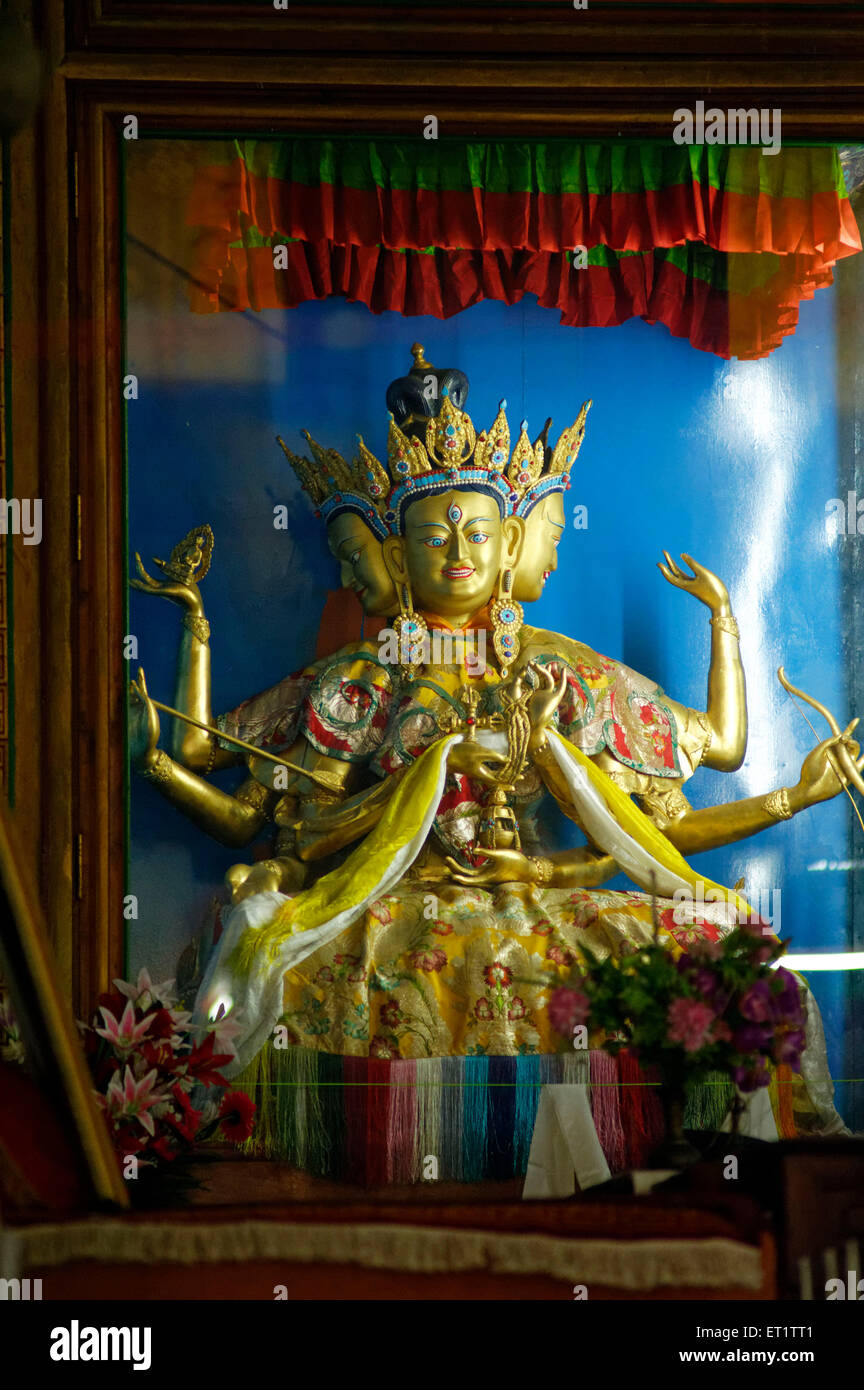 Idols in Shar Gaden Monastery in Mundgod Karnataka India Asia Stock Photo