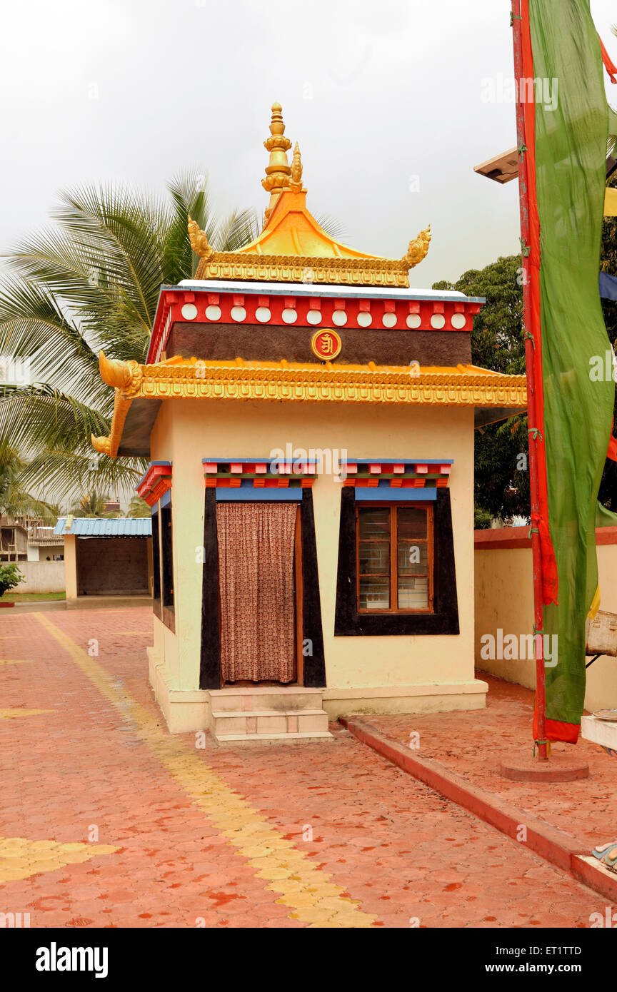 Small Post Shar Gaden Monastery in Mundgod at Karnataka India Asia Stock Photo