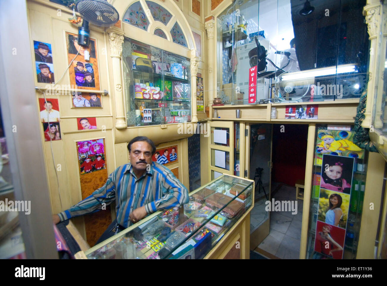 Photo Studio; shop counter; Connaught Place; CP; Connaught Circus; Rajiv Chowk; Delhi; New Delhi; India; Asia Stock Photo