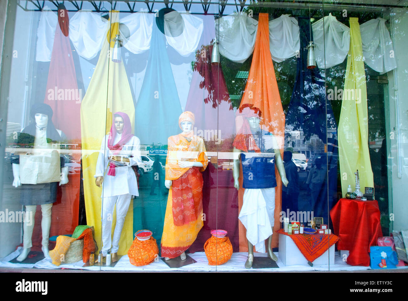 Shop window; Connaught Place; CP; Connaught Circus; Rajiv Chowk; Delhi; New Delhi; India; Asia Stock Photo