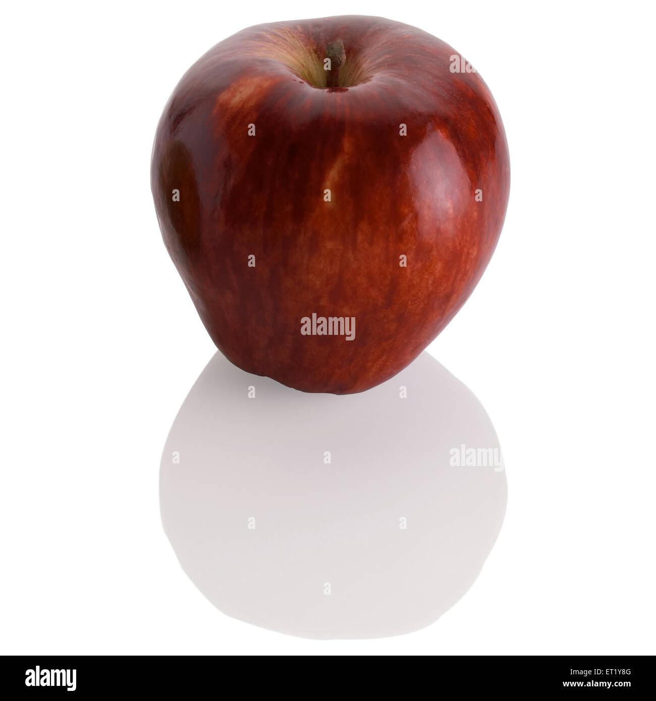 one red apple on white background Stock Photo