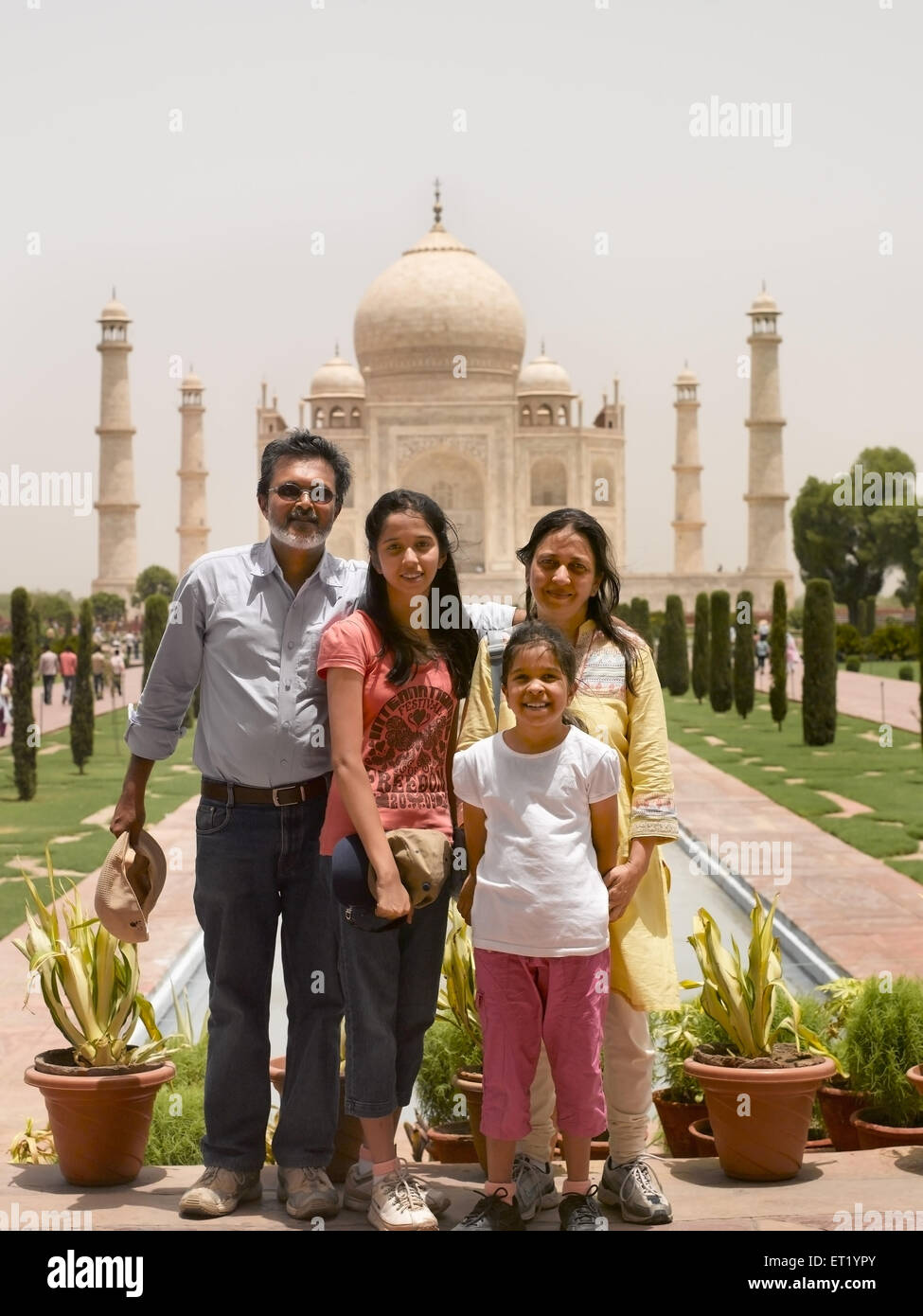 Family at Taj Mahal Agra Uttar Pradesh India MR#477 Stock Photo