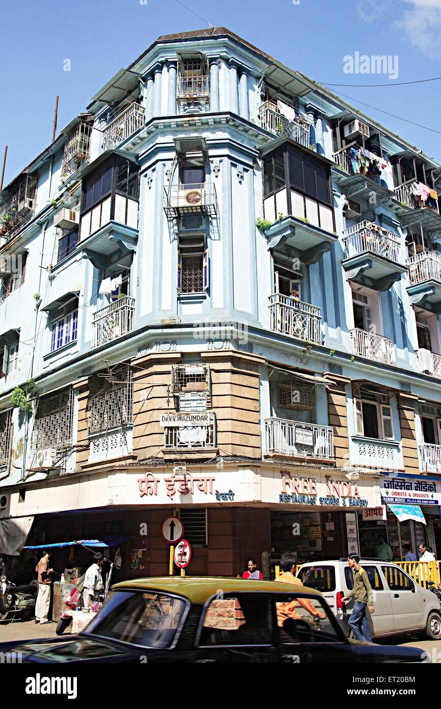 Old building Girgaon Terraces ; Jagannath Shankarsheth Road ; Girgaon ; Charni Road ; Bombay Mumbai ; Maharashtra ; India Stock Photo