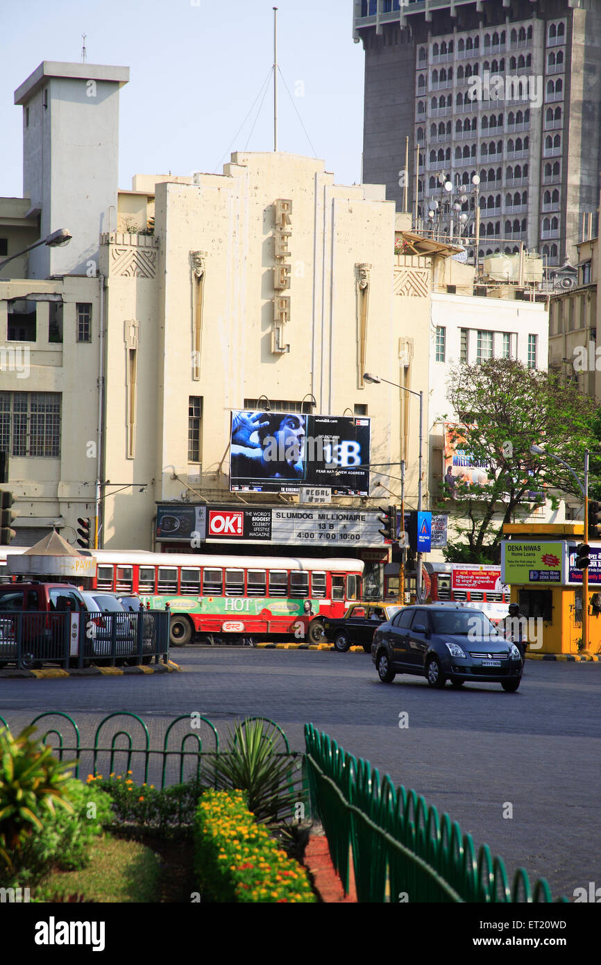 Regal Cinema, Art deco, movie theatre, Colaba, S P Mukherjee Chowk, Bombay, Mumbai, Maharashtra, India, Asia, Asian, Indian Stock Photo