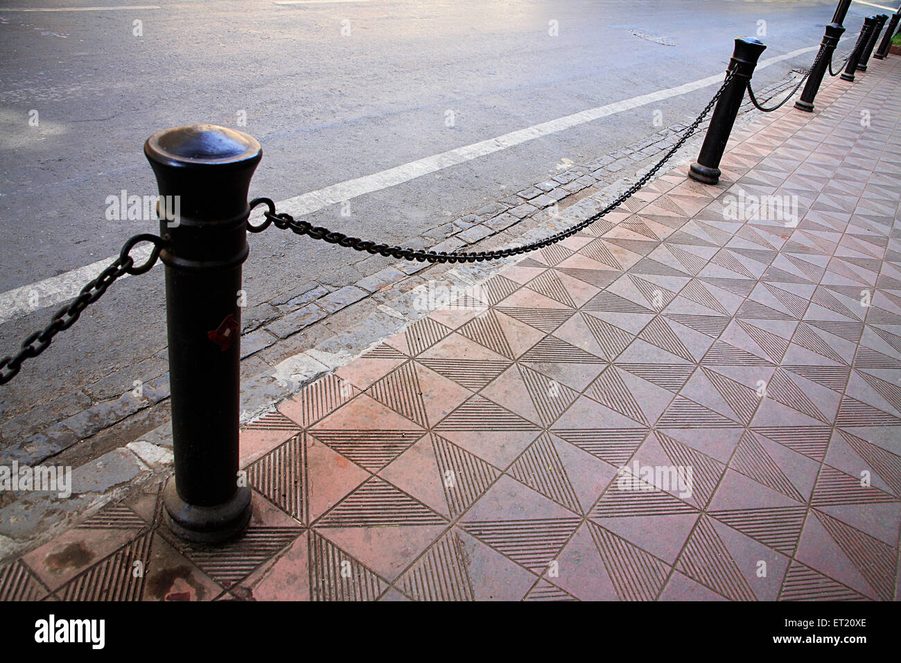 Footpath barrier, Bombay, Mumbai, Maharashtra, India, Asia, Asian, Indian Stock Photo