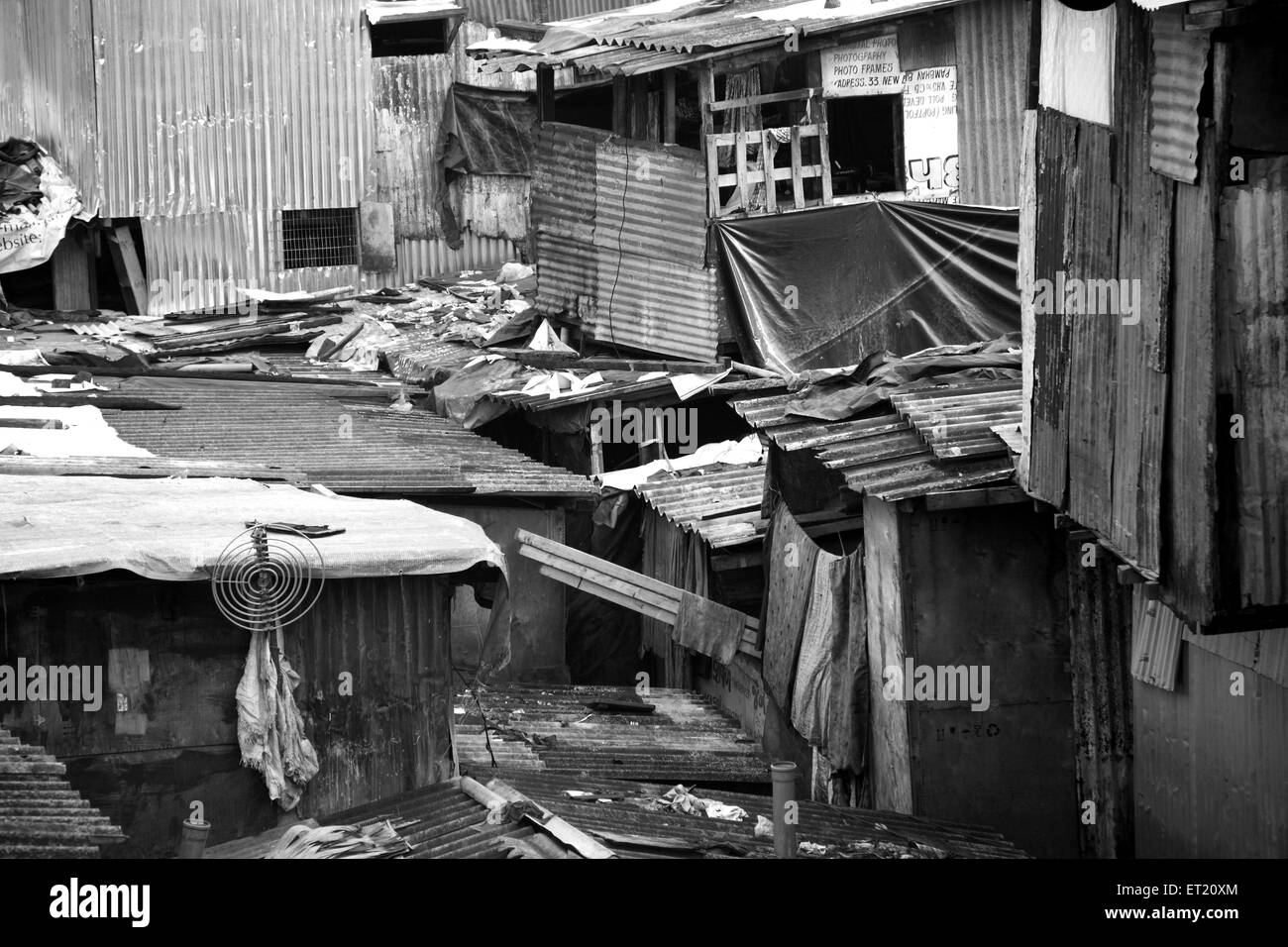 Slum Behram Naupada at Anant Kanekar Marg Bandra Bombay Mumbai Maharashtra India 9 September 2009 Stock Photo