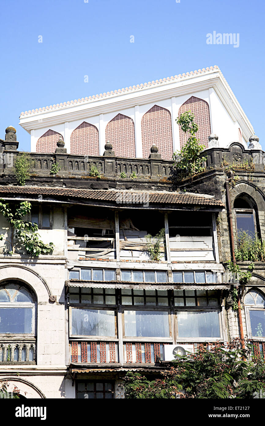 Old building and skyscraper Haj house ; Ramabai Ambedkar road ; Bombay Mumbai ; Maharashtra ; India Stock Photo