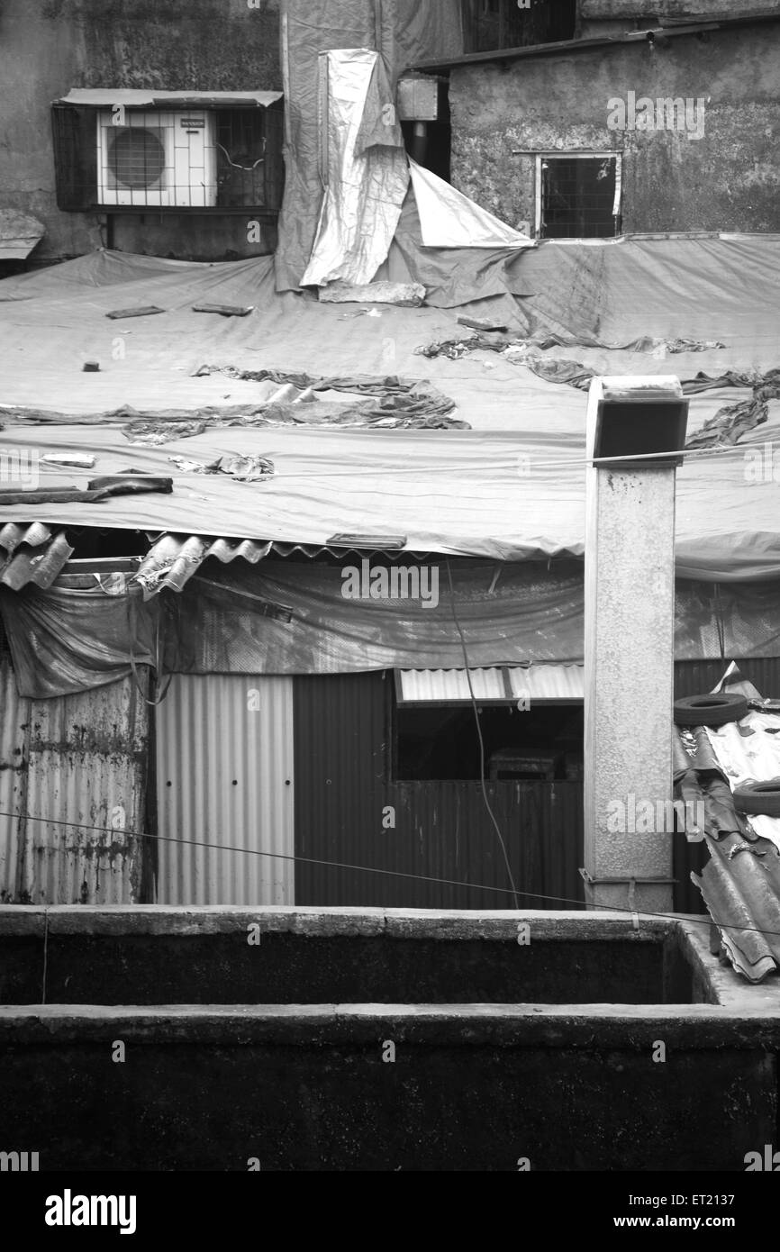 Slum Behram Naupada at Anant Kanekar Marg ; Bandra ; Bombay Mumbai ; Maharashtra ; India 9 September 2009 Stock Photo