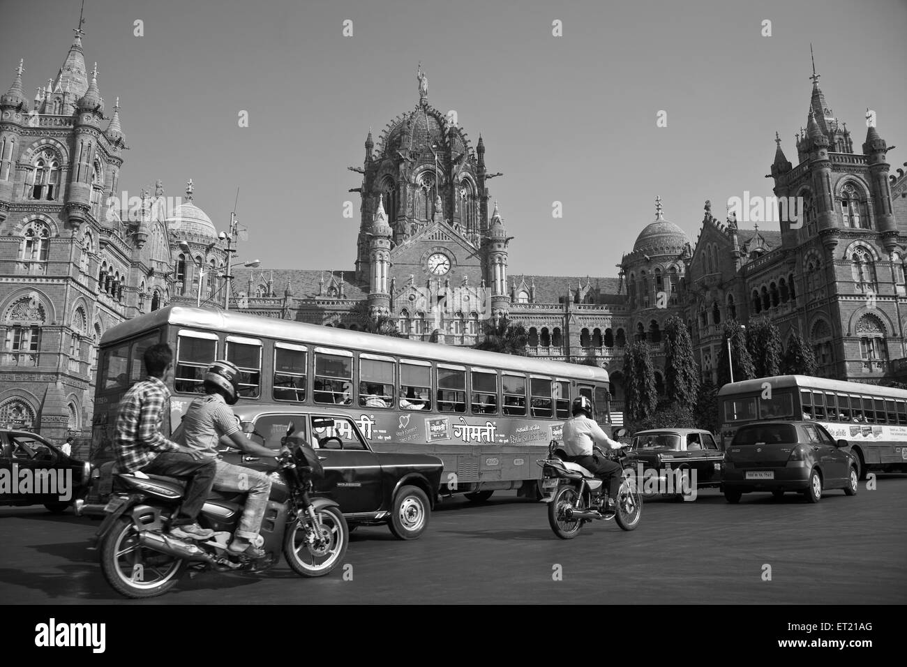 Victoria terminus vt  now chhatrapati shivaji terminus cst station ; Bombay Mumbai ; Maharashtra ; India 22 December 2009 Stock Photo