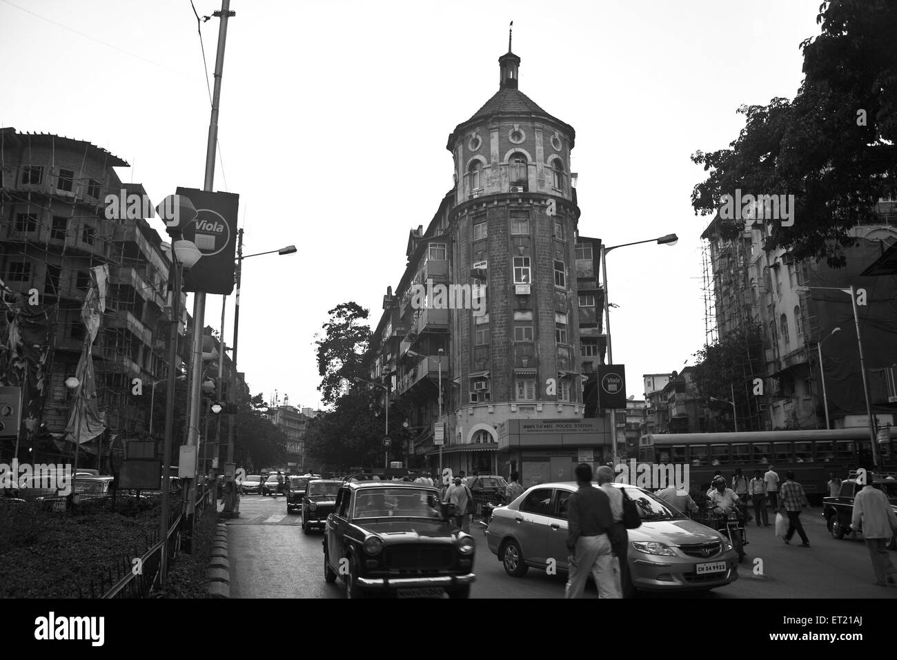 Gold Mohur building ; Princess Street ; Vardhaman Chowk ; Marine Lines ; Bombay Mumbai ; Maharashtra ; India 22 December 2009 Stock Photo