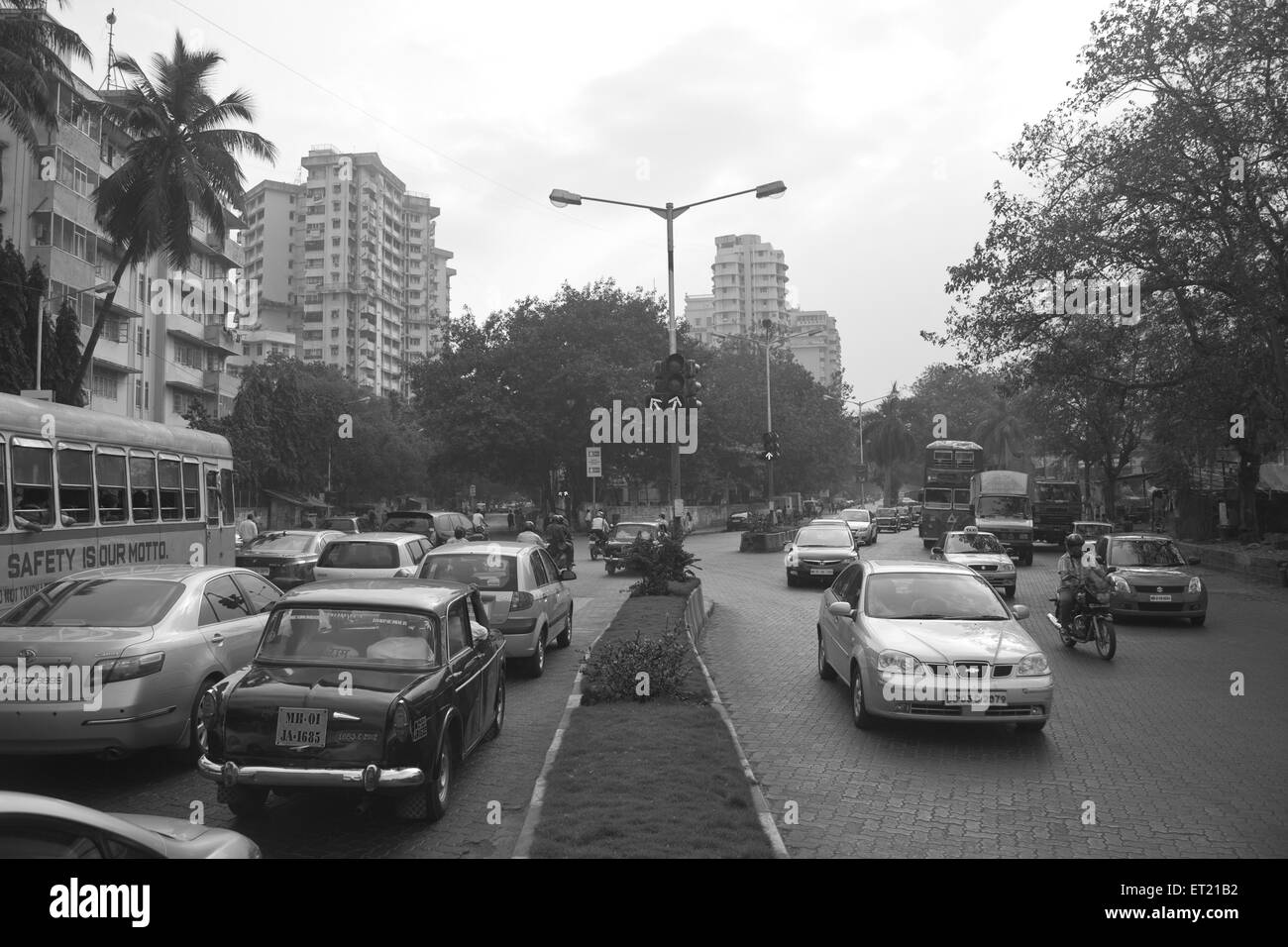 Traffic at street deepak suryakant jog chowk ; Colaba ; Cuffe Parade ; Bombay Mumbai ; Maharashtra ; India  11 January 2010 Stock Photo
