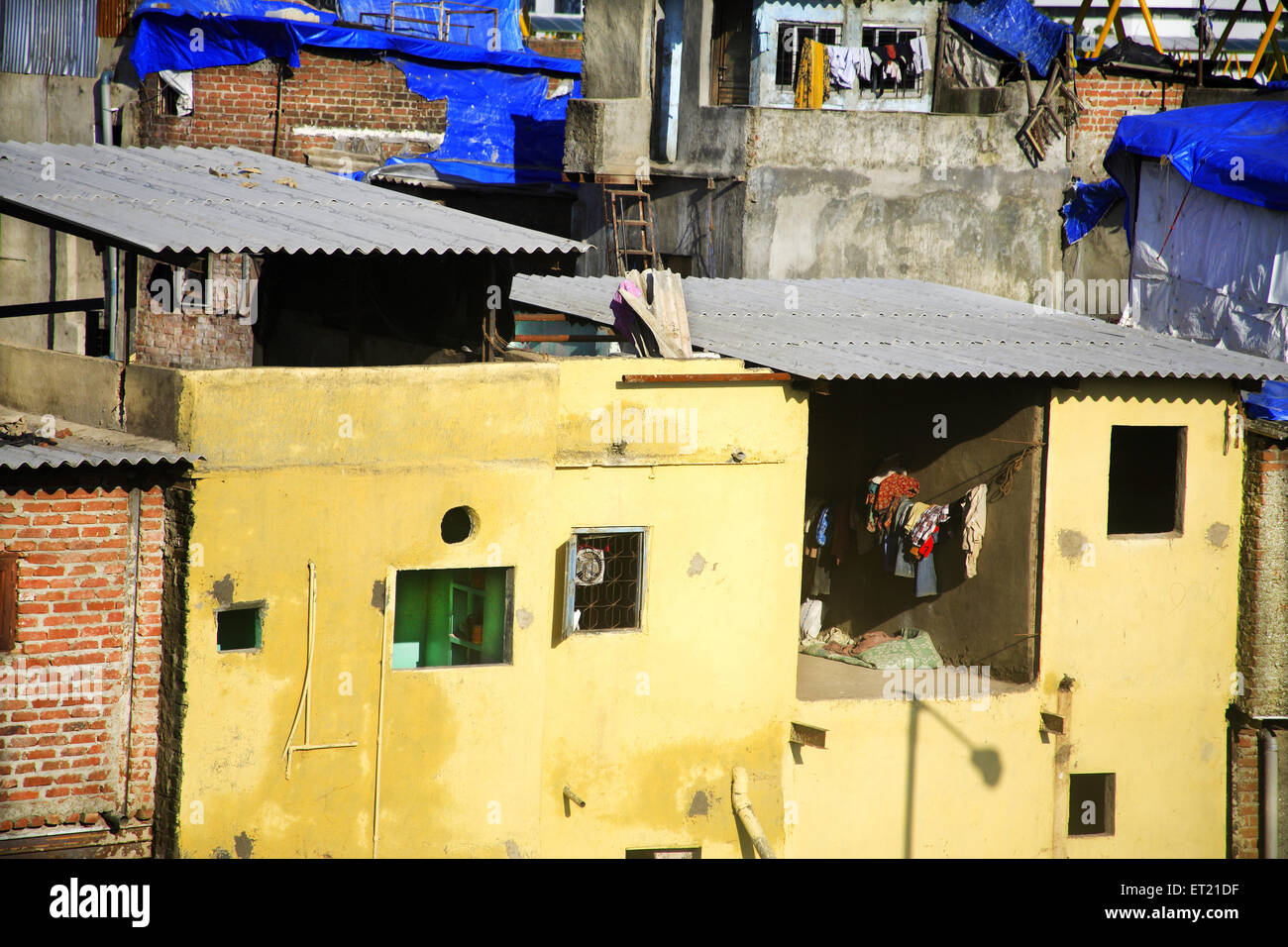 Slum ; Behram Naupada ; Anant Kanekar Marg ; Bandra ; Bombay Mumbai ; Maharashtra ; India 17 September 2009 Stock Photo