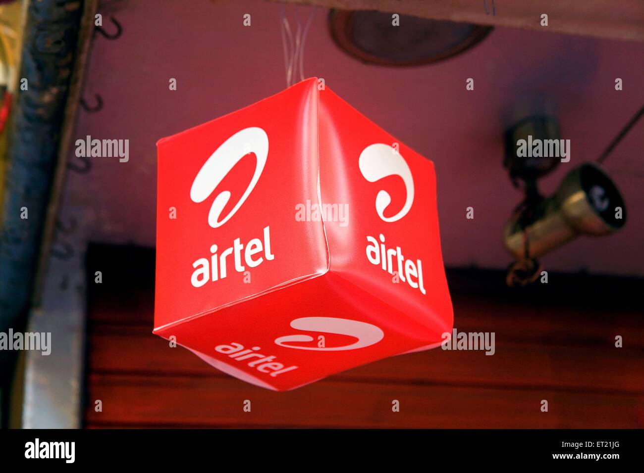 Airtel Symbol Box, Bombay, Mumbai, Maharashtra, India, Asia, Asian, Indian Stock Photo