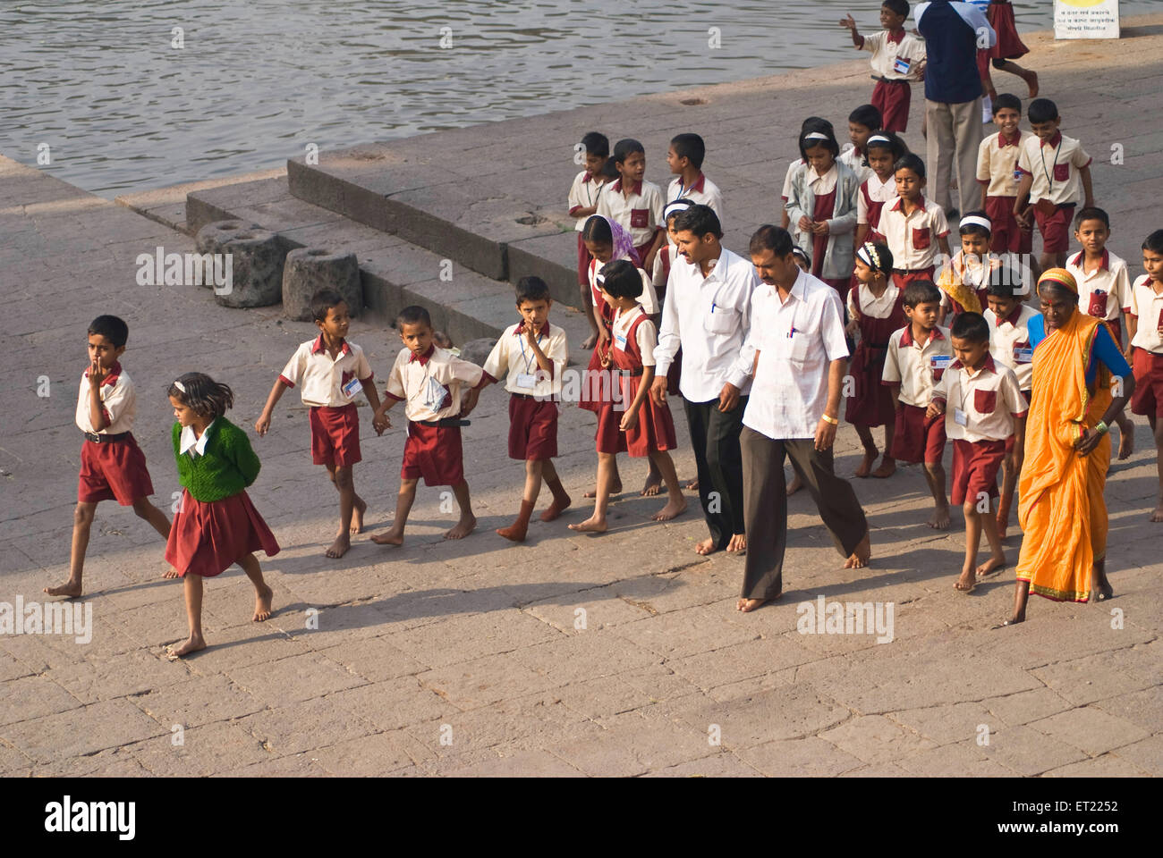 School children picnic ; Wai ; District Satara ; Maharashtra ; India ; Asia Stock Photo