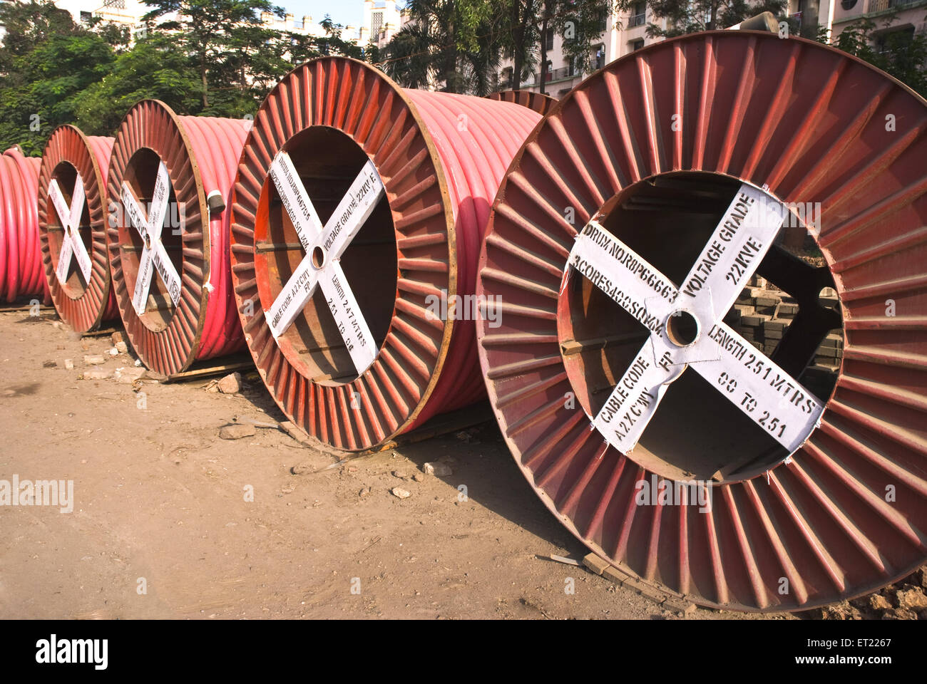 Cable drums hi-res stock photography and images - Alamy