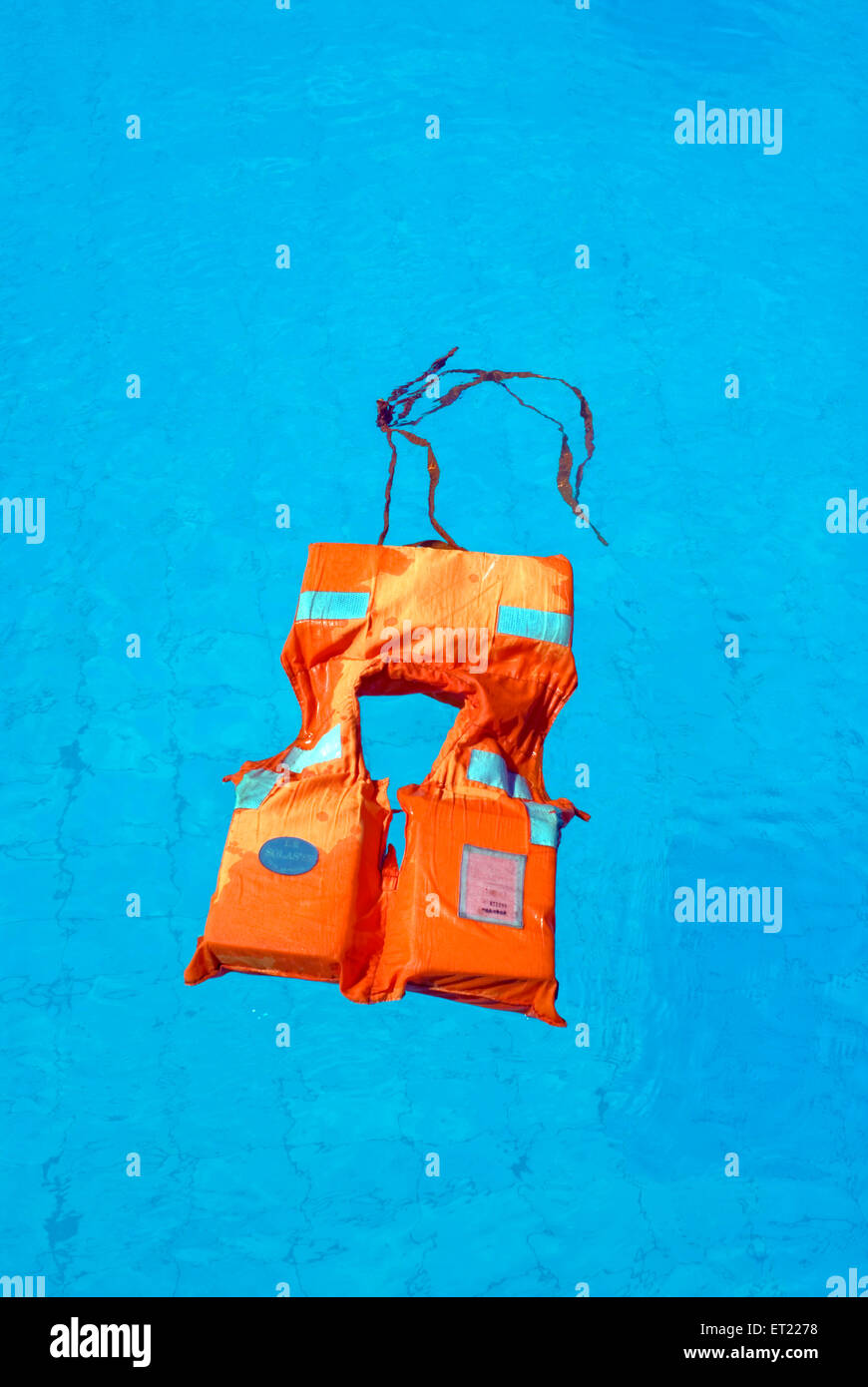 Orange life jacket, Anjar, Kutch, Kachchh, Gujarat, India, Asia Stock Photo