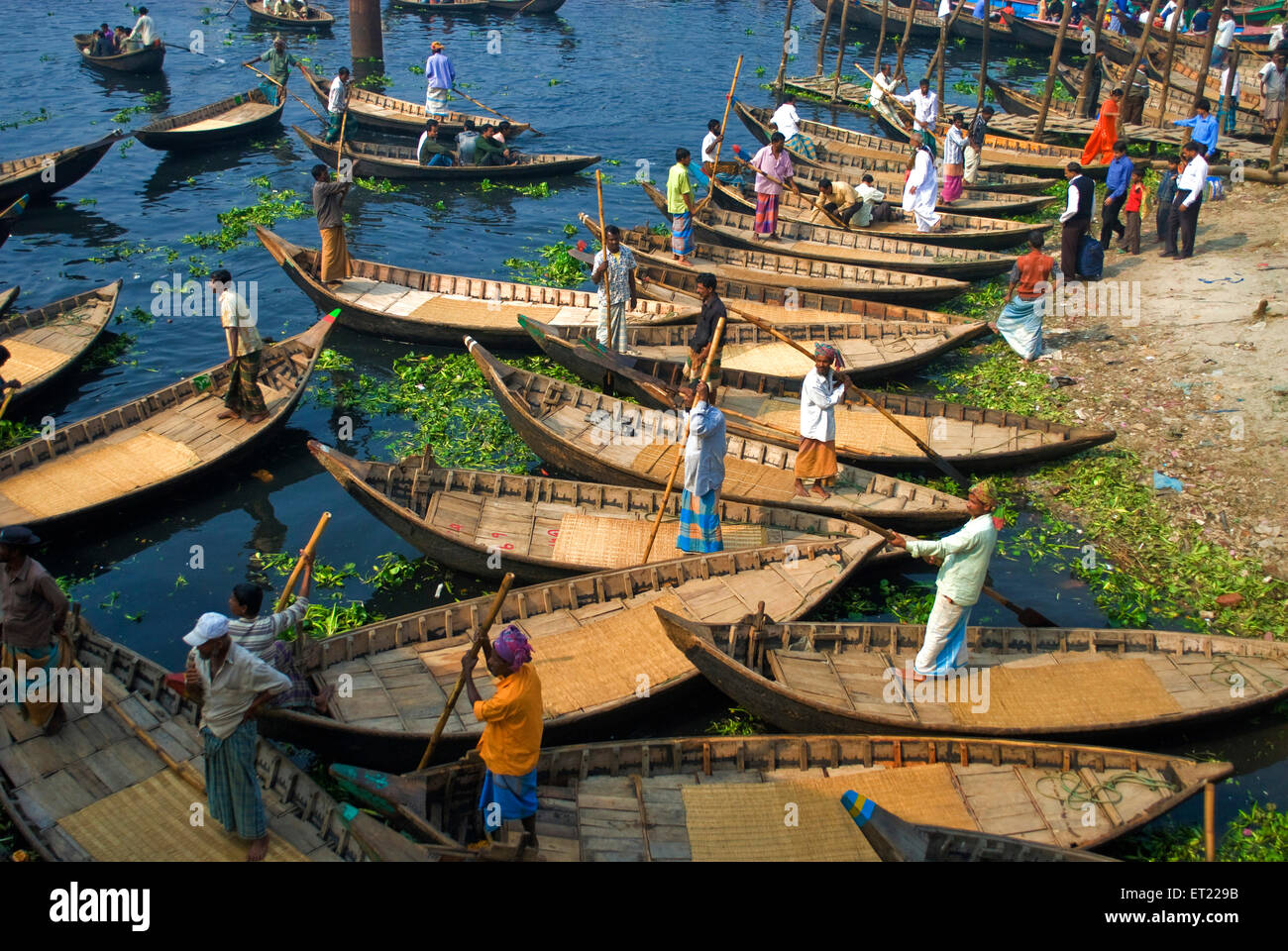 Boats on Padma river, Podda river, Rajshahi, Bangladesh, Asia Stock Photo